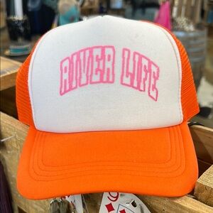 River Life Kids Trucker Hat - Orange and White